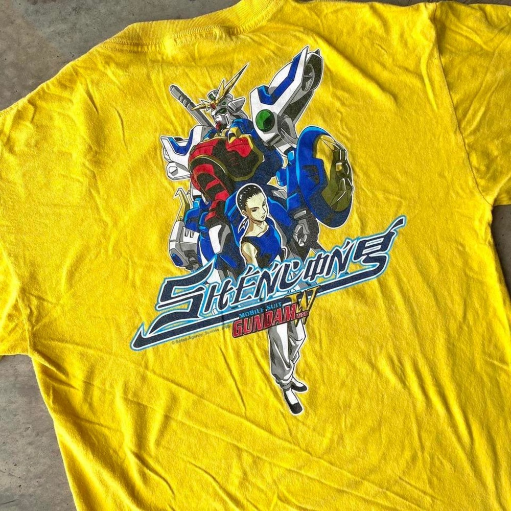 Vintage y2k Gundam Wing Mobile Suit Shenlong anime manga tee promo t-shirt.